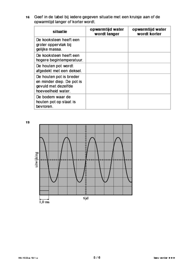 Uitwerkbijlage examen HAVO natuurkunde 2019, tijdvak 1. Pagina 5