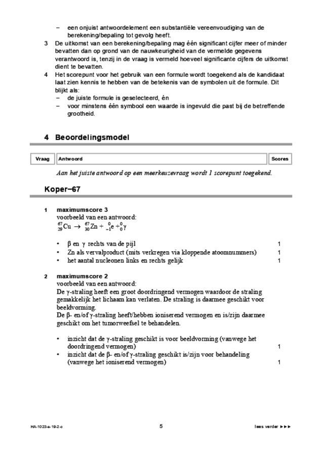 Correctievoorschrift examen HAVO natuurkunde 2019, tijdvak 2. Pagina 5