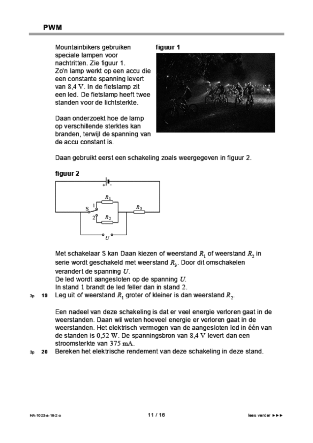 Opgaven examen HAVO natuurkunde 2019, tijdvak 2. Pagina 11