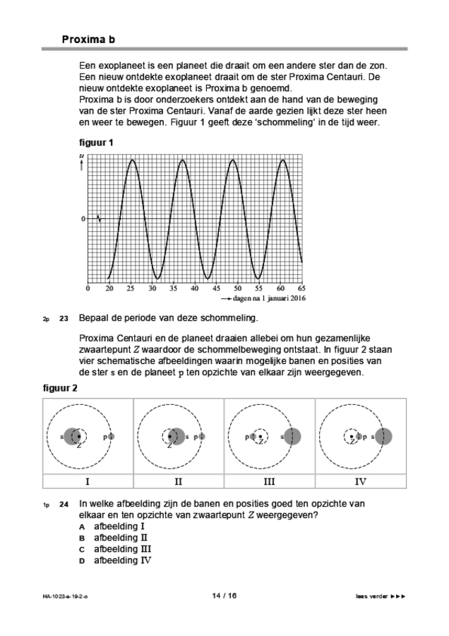 Opgaven examen HAVO natuurkunde 2019, tijdvak 2. Pagina 14