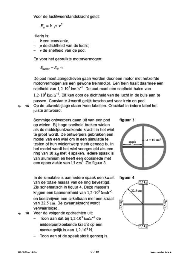 Opgaven examen HAVO natuurkunde 2019, tijdvak 2. Pagina 9