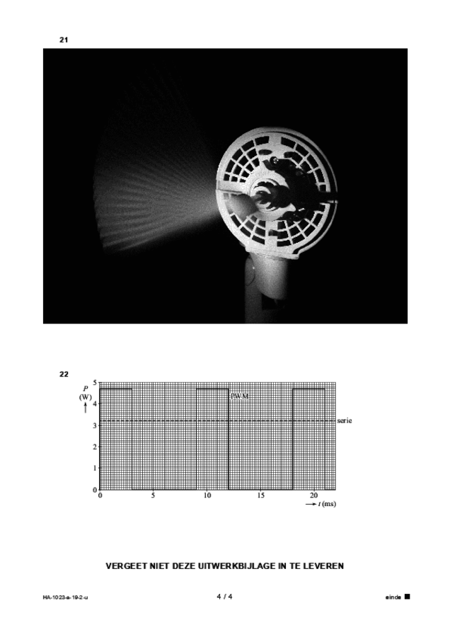 Uitwerkbijlage examen HAVO natuurkunde 2019, tijdvak 2. Pagina 4