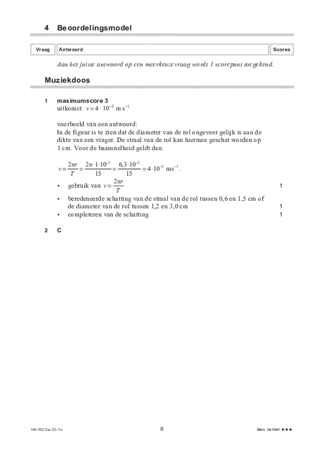 Correctievoorschrift examen HAVO natuurkunde 2022, tijdvak 1. Pagina 6