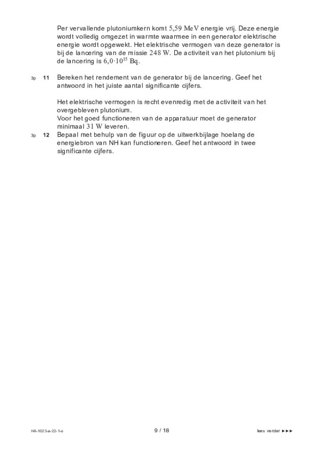 Opgaven examen HAVO natuurkunde 2022, tijdvak 1. Pagina 9