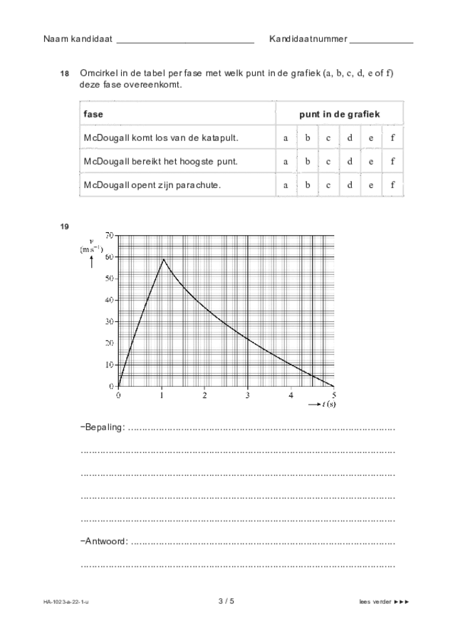 Uitwerkbijlage examen HAVO natuurkunde 2022, tijdvak 1. Pagina 3