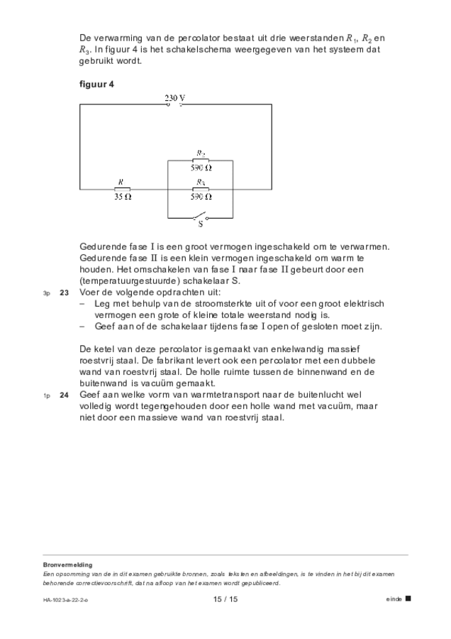 Opgaven examen HAVO natuurkunde 2022, tijdvak 2. Pagina 15