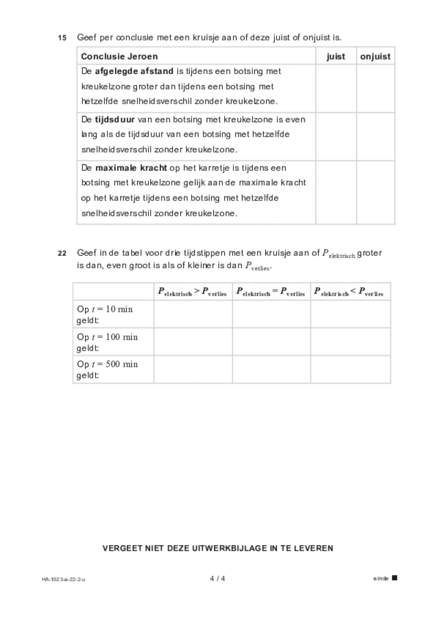 Uitwerkbijlage examen HAVO natuurkunde 2022, tijdvak 2. Pagina 4