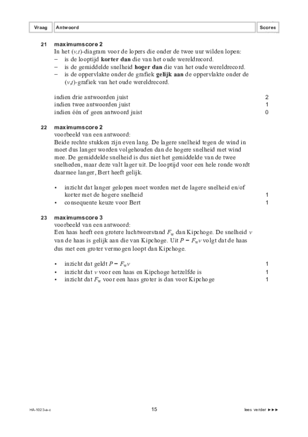 Correctievoorschrift examen HAVO natuurkunde 2022, tijdvak 3. Pagina 15