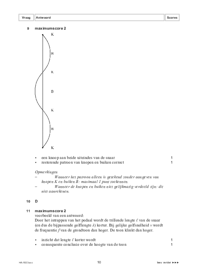 Correctievoorschrift examen HAVO natuurkunde 2022, tijdvak 3. Pagina 10