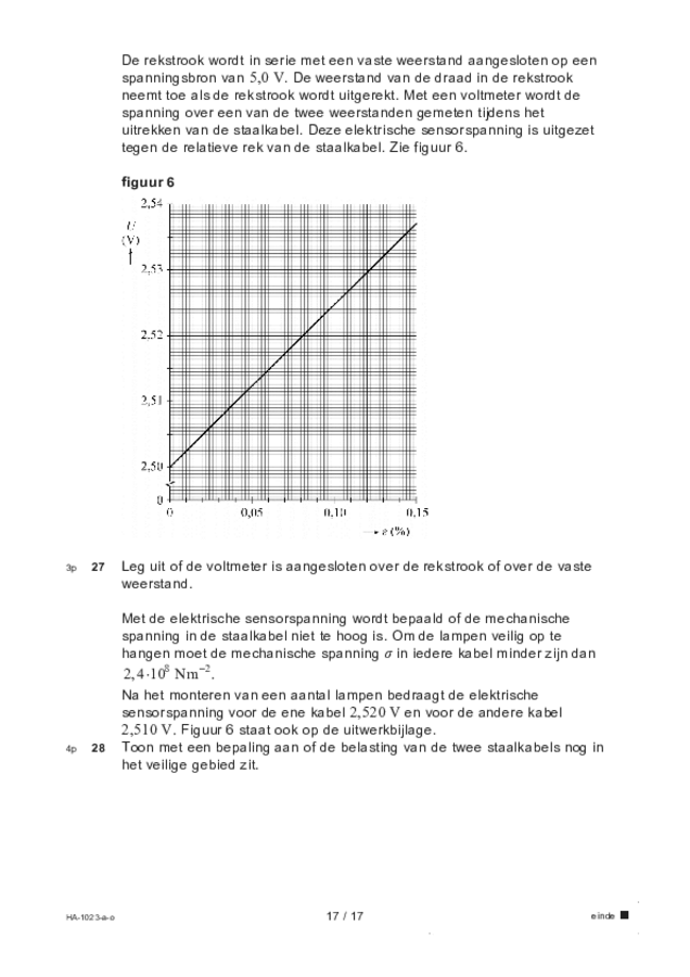 Opgaven examen HAVO natuurkunde 2022, tijdvak 3. Pagina 17