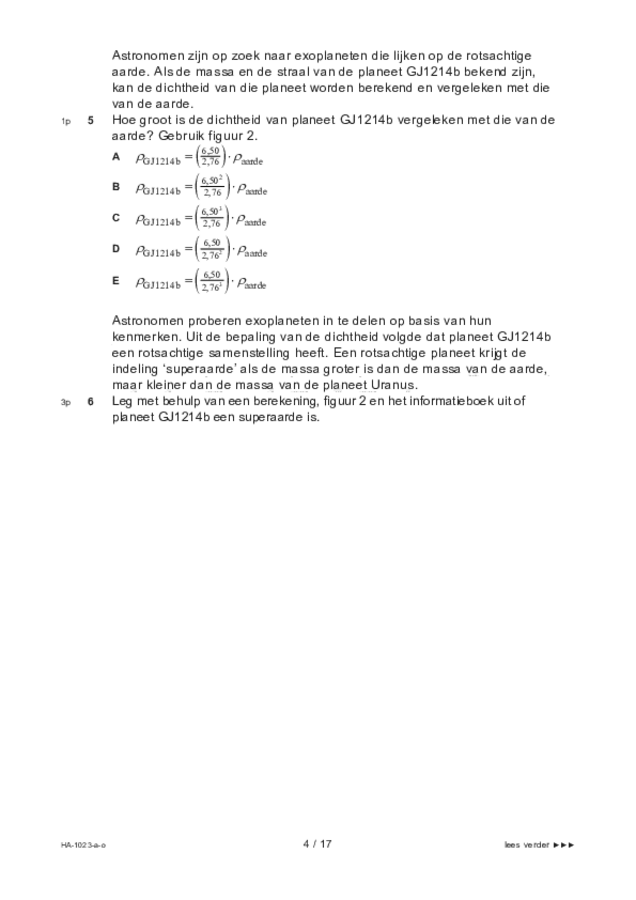 Opgaven examen HAVO natuurkunde 2022, tijdvak 3. Pagina 4