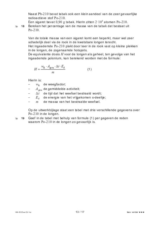 Opgaven examen HAVO natuurkunde 2023, tijdvak 1. Pagina 13