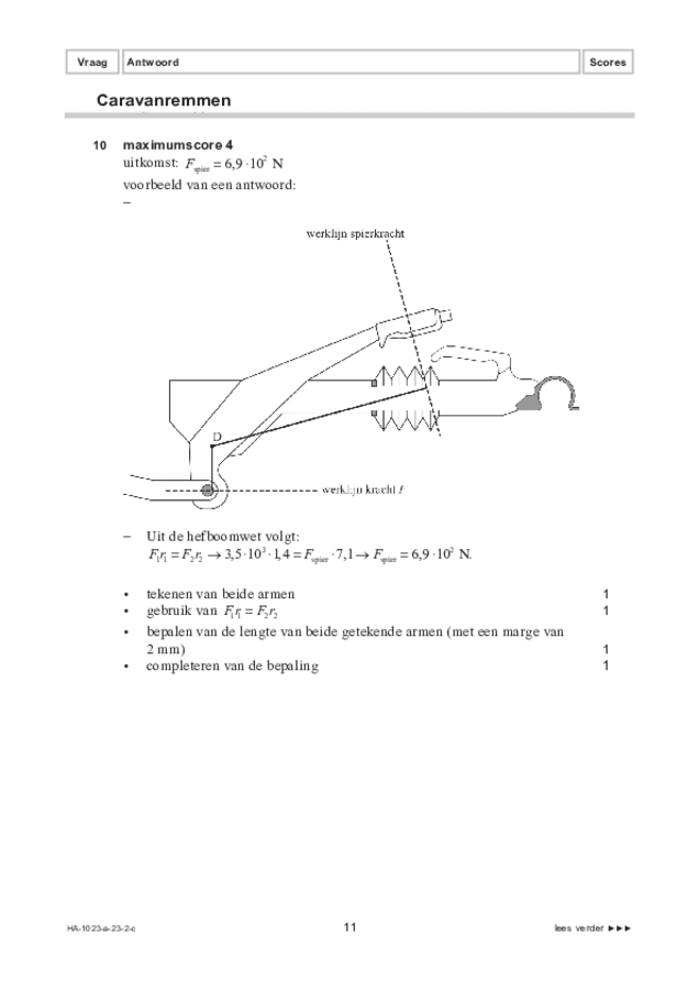 Correctievoorschrift examen HAVO natuurkunde 2023, tijdvak 2. Pagina 11