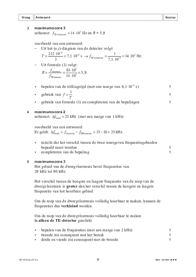 Correctievoorschrift examen HAVO natuurkunde 2023, tijdvak 2. Pagina 8
