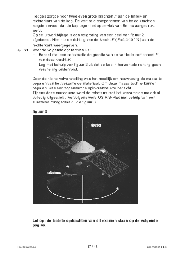 Opgaven examen HAVO natuurkunde 2023, tijdvak 2. Pagina 17