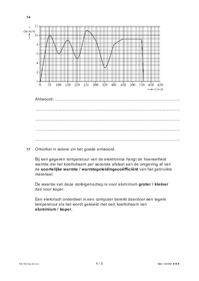 Uitwerkbijlage examen HAVO natuurkunde 2023, tijdvak 2. Pagina 4