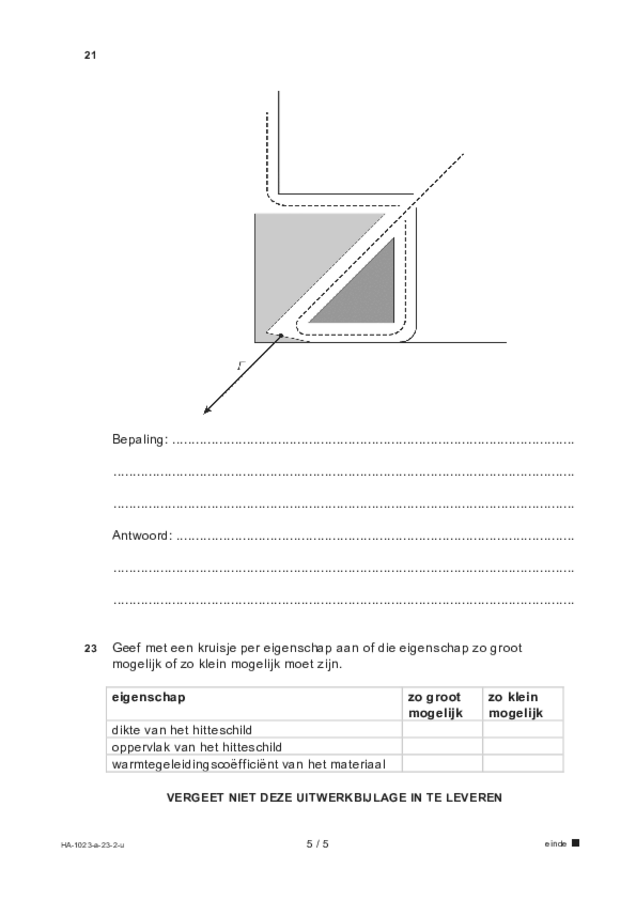 Uitwerkbijlage examen HAVO natuurkunde 2023, tijdvak 2. Pagina 5