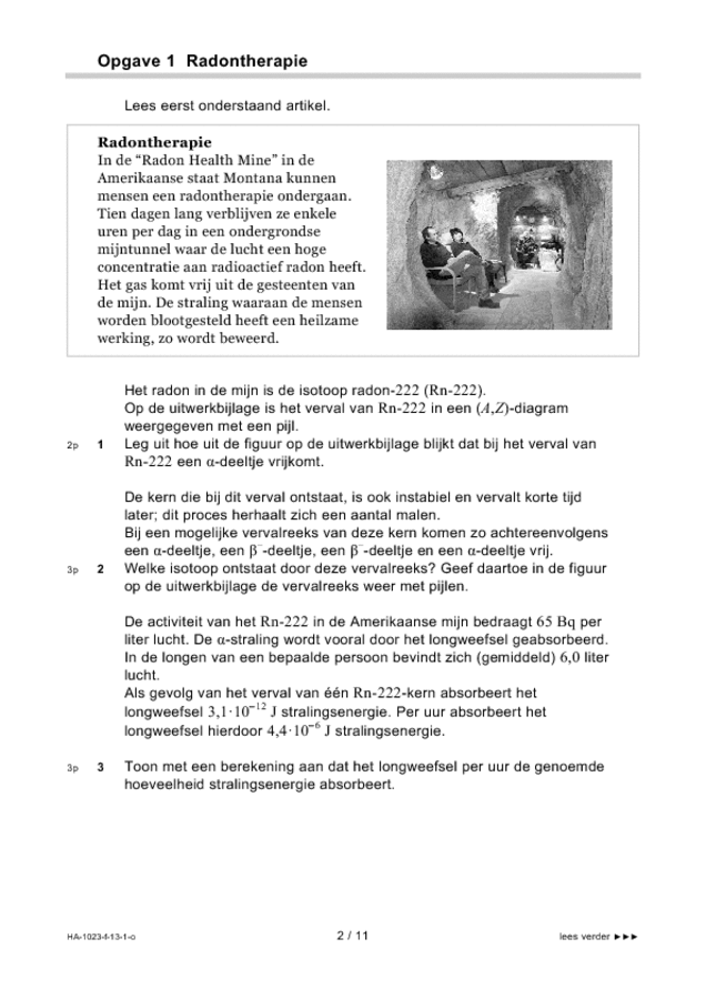 Opgaven examen HAVO natuurkunde 2013, tijdvak 1. Pagina 2