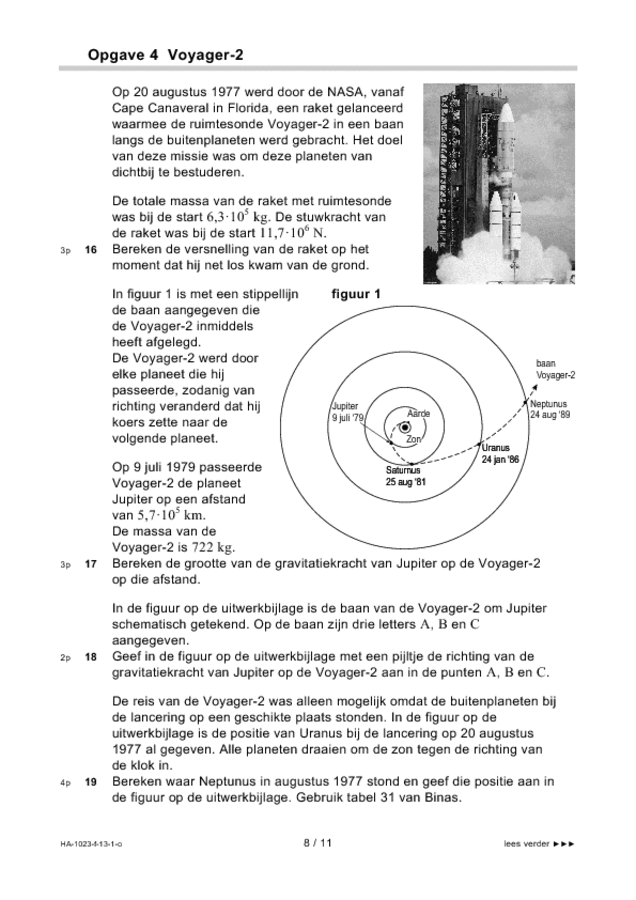 Opgaven examen HAVO natuurkunde 2013, tijdvak 1. Pagina 8