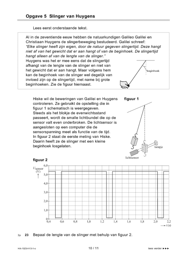 Opgaven examen HAVO natuurkunde 2013, tijdvak 1. Pagina 10