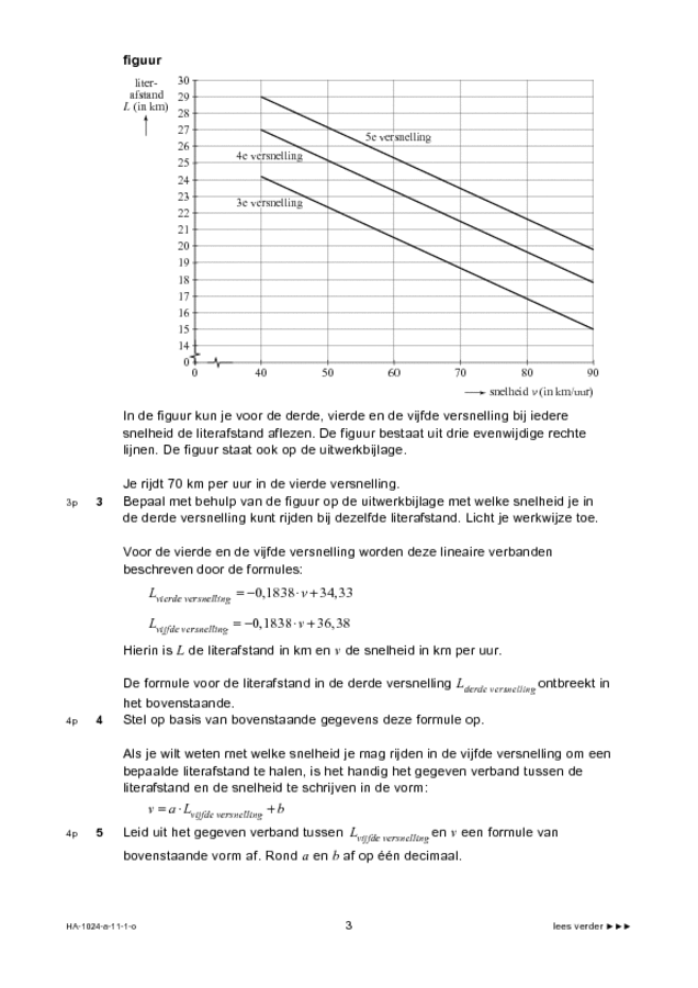 Opgaven examen HAVO wiskunde A 2011, tijdvak 1. Pagina 3
