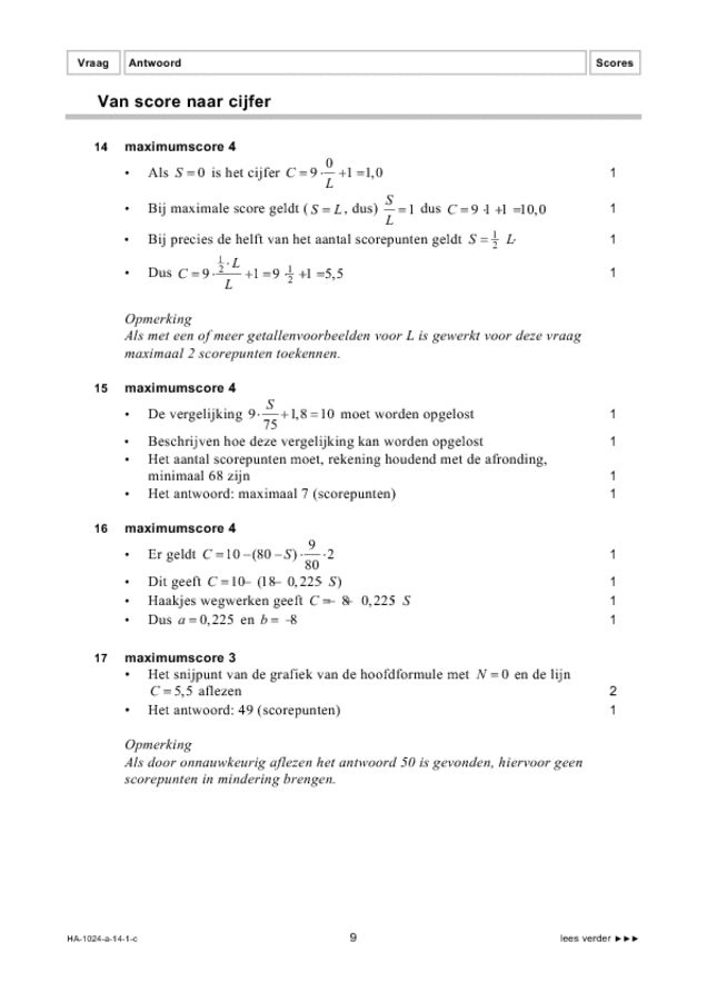 Wiskunde A Eindexamen HAVO (Correctievoorschrift) - Eindexamens.NU ...