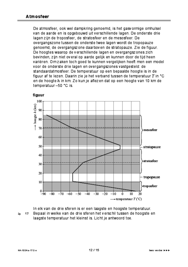 Opgaven examen HAVO wiskunde A 2017, tijdvak 2. Pagina 12