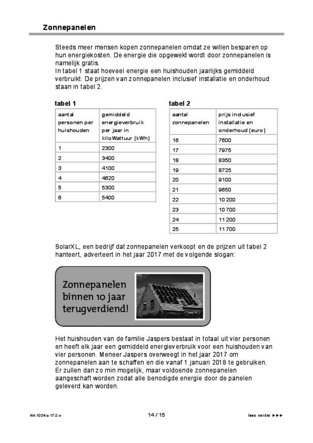 Opgaven examen HAVO wiskunde A 2017, tijdvak 2. Pagina 14