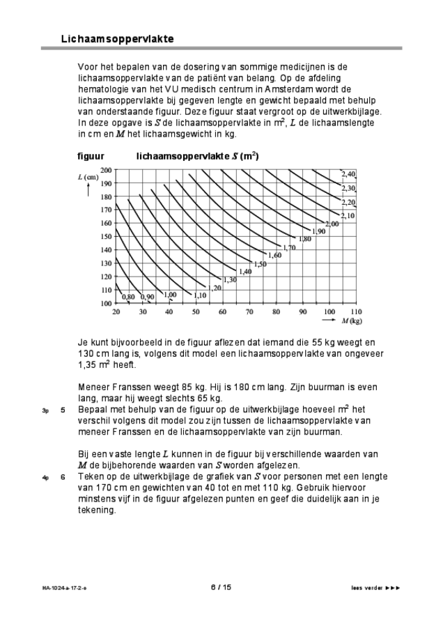 Opgaven examen HAVO wiskunde A 2017, tijdvak 2. Pagina 6