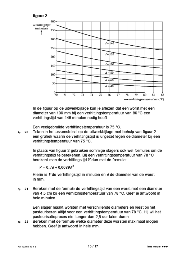 Opgaven examen HAVO wiskunde A 2019, tijdvak 1. Pagina 15