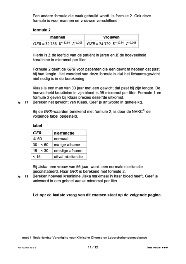 Opgaven examen HAVO wiskunde A 2019, tijdvak 2. Pagina 11