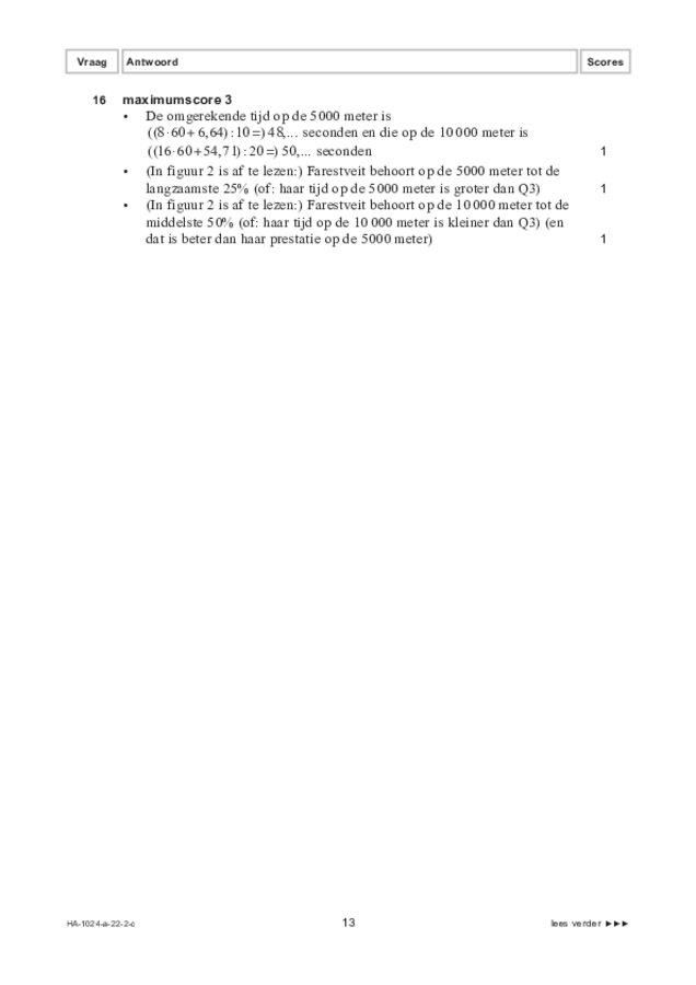 Correctievoorschrift examen HAVO wiskunde A 2022, tijdvak 2. Pagina 13