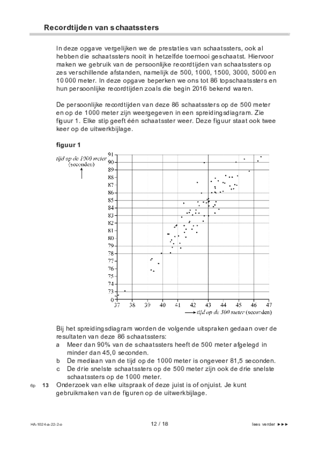 Opgaven examen HAVO wiskunde A 2022, tijdvak 2. Pagina 12