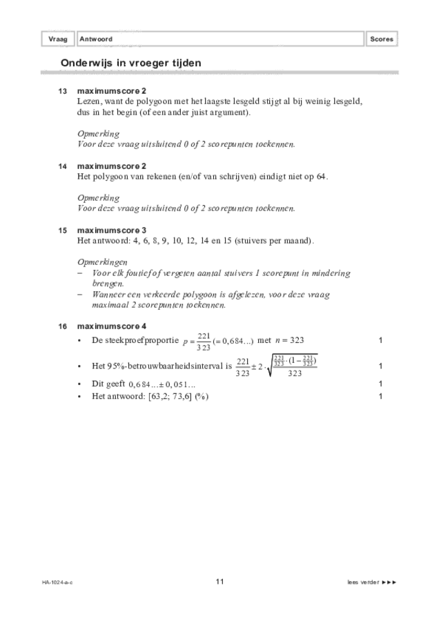 Correctievoorschrift examen HAVO wiskunde A 2022, tijdvak 3. Pagina 11