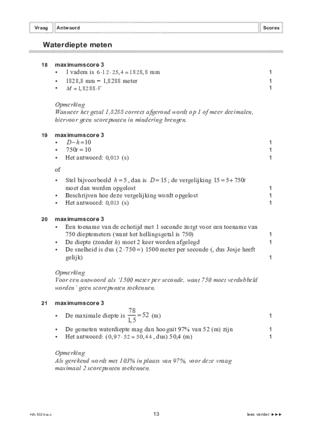 Correctievoorschrift examen HAVO wiskunde A 2022, tijdvak 3. Pagina 13