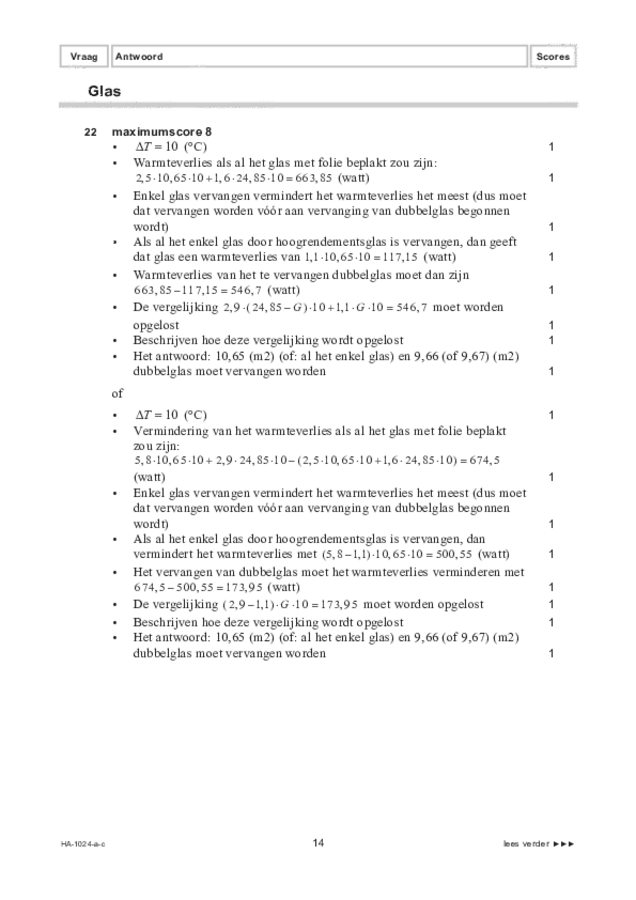 Correctievoorschrift examen HAVO wiskunde A 2022, tijdvak 3. Pagina 14