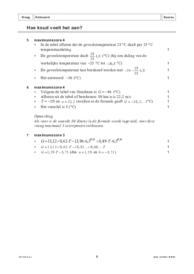 Correctievoorschrift examen HAVO wiskunde A 2022, tijdvak 3. Pagina 8