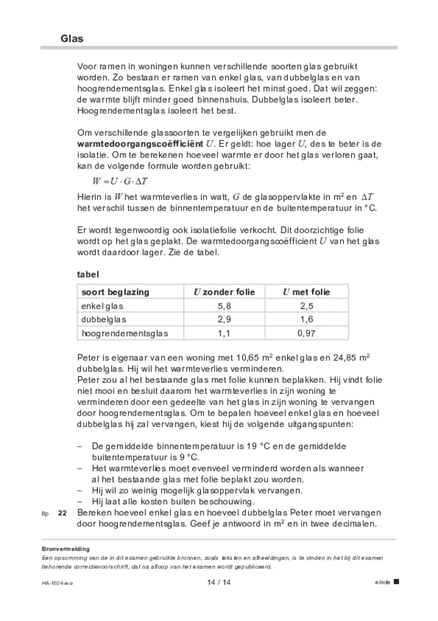 Opgaven examen HAVO wiskunde A 2022, tijdvak 3. Pagina 14