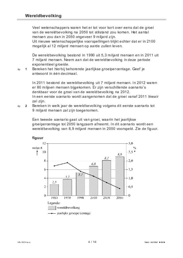 Opgaven examen HAVO wiskunde A 2022, tijdvak 3. Pagina 4