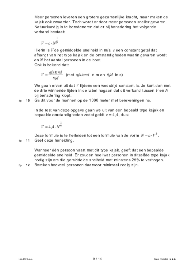 Opgaven examen HAVO wiskunde A 2022, tijdvak 3. Pagina 9