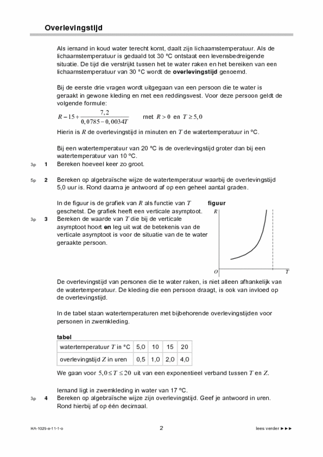 Wiskunde B Eindexamen Hoger Algemeen Voortgezet Onderwijs (Opgaven ...