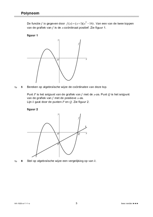 Opgaven examen HAVO wiskunde B 2011, tijdvak 1. Pagina 3