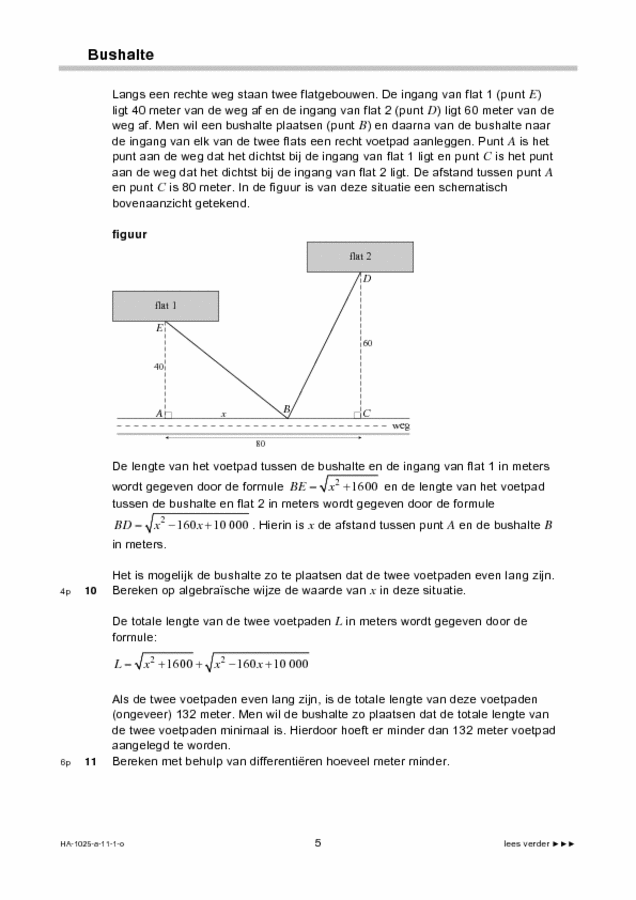 Opgaven examen HAVO wiskunde B 2011, tijdvak 1. Pagina 5