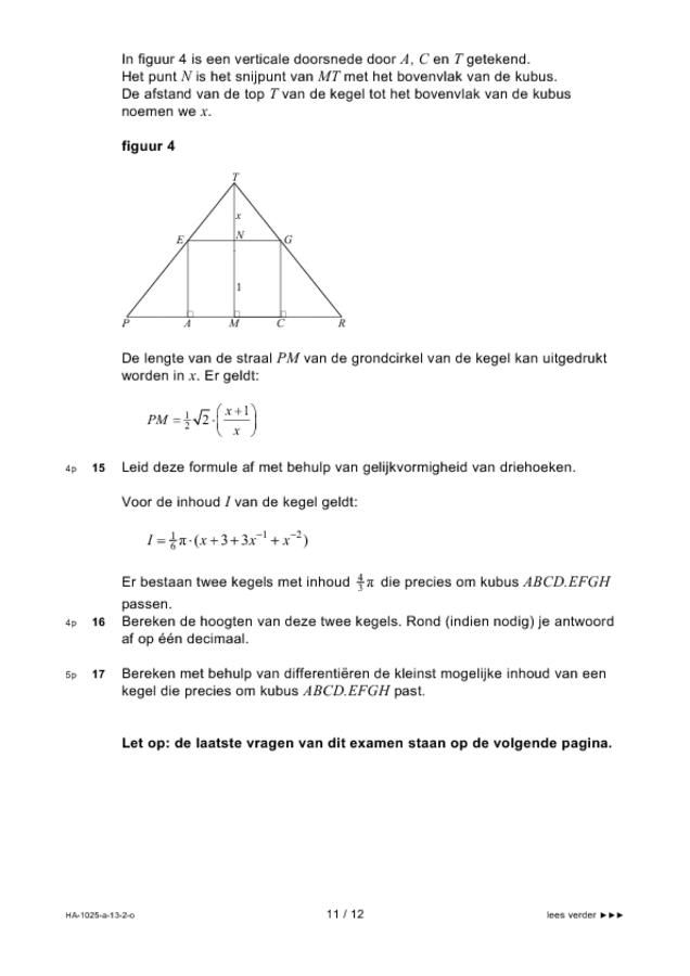 Opgaven examen HAVO wiskunde B 2013, tijdvak 2. Pagina 11