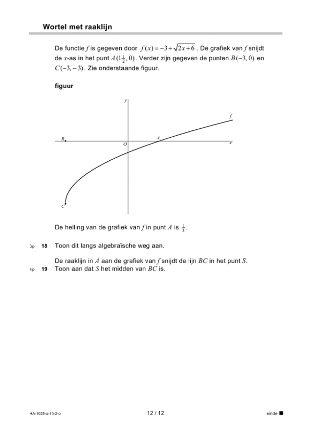 Opgaven examen HAVO wiskunde B 2013, tijdvak 2. Pagina 12