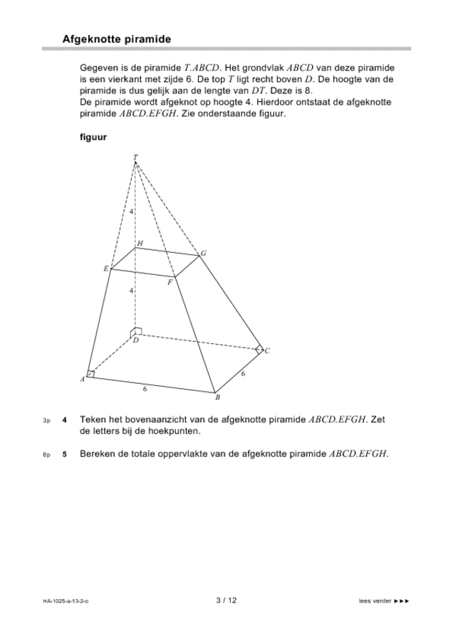 Opgaven examen HAVO wiskunde B 2013, tijdvak 2. Pagina 3