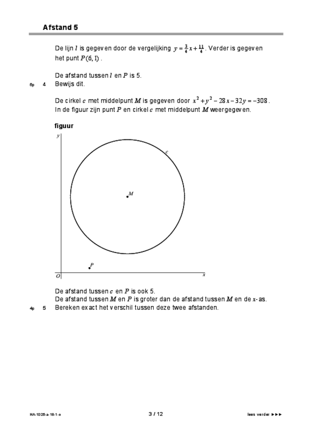 Opgaven examen HAVO wiskunde A 2018, tijdvak 1. Pagina 3