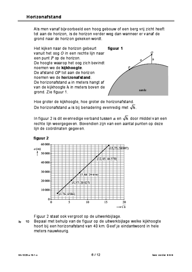 Opgaven examen HAVO wiskunde A 2018, tijdvak 1. Pagina 6