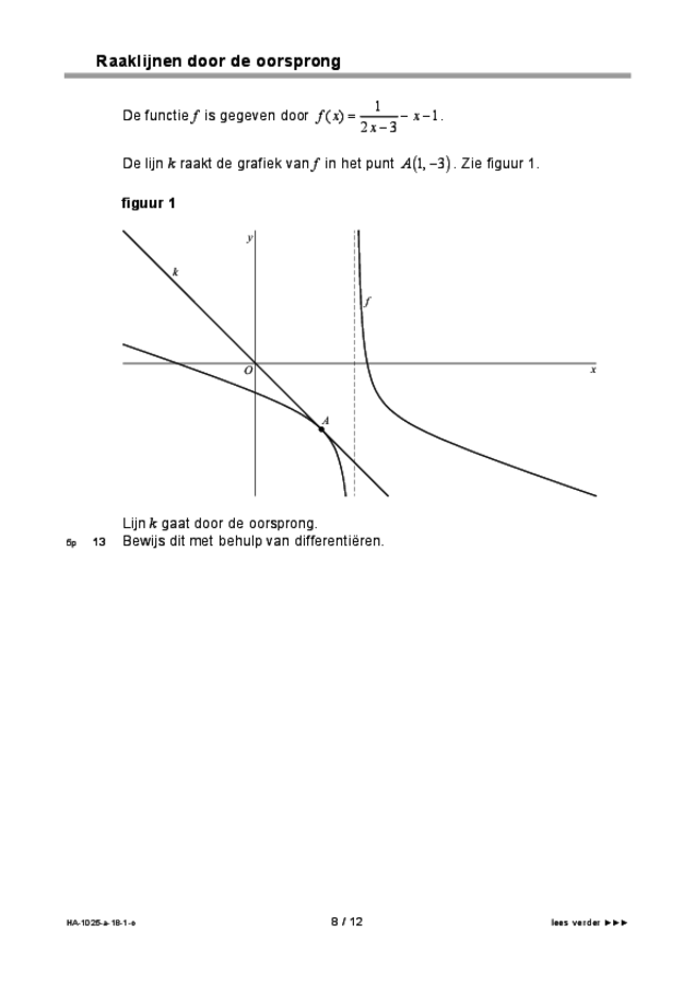 Opgaven examen HAVO wiskunde A 2018, tijdvak 1. Pagina 8
