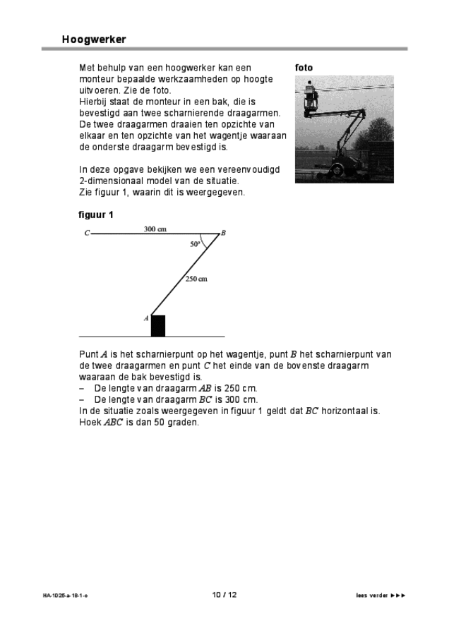 Opgaven examen HAVO wiskunde A 2018, tijdvak 1. Pagina 10